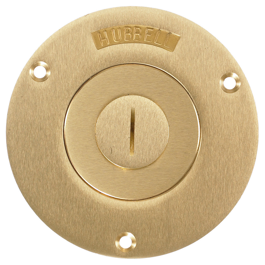 1-Gang Cover, Round, Combination 2-1/8"X 3/4" Threaded Opening, Brass