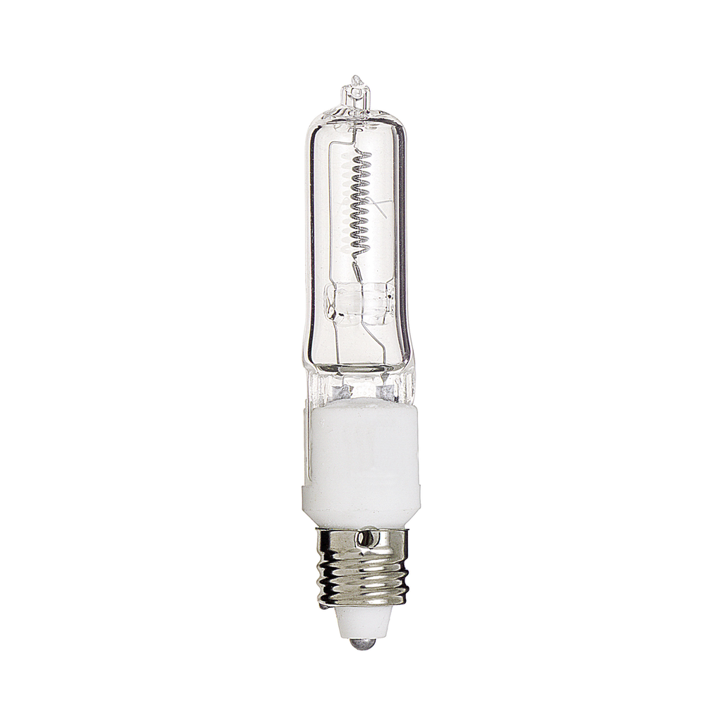 50 Watt; Halogen; T4; Clear; 2000 Average rated hours; 750 Lumens; Mini Candelabra base; 120 Volt