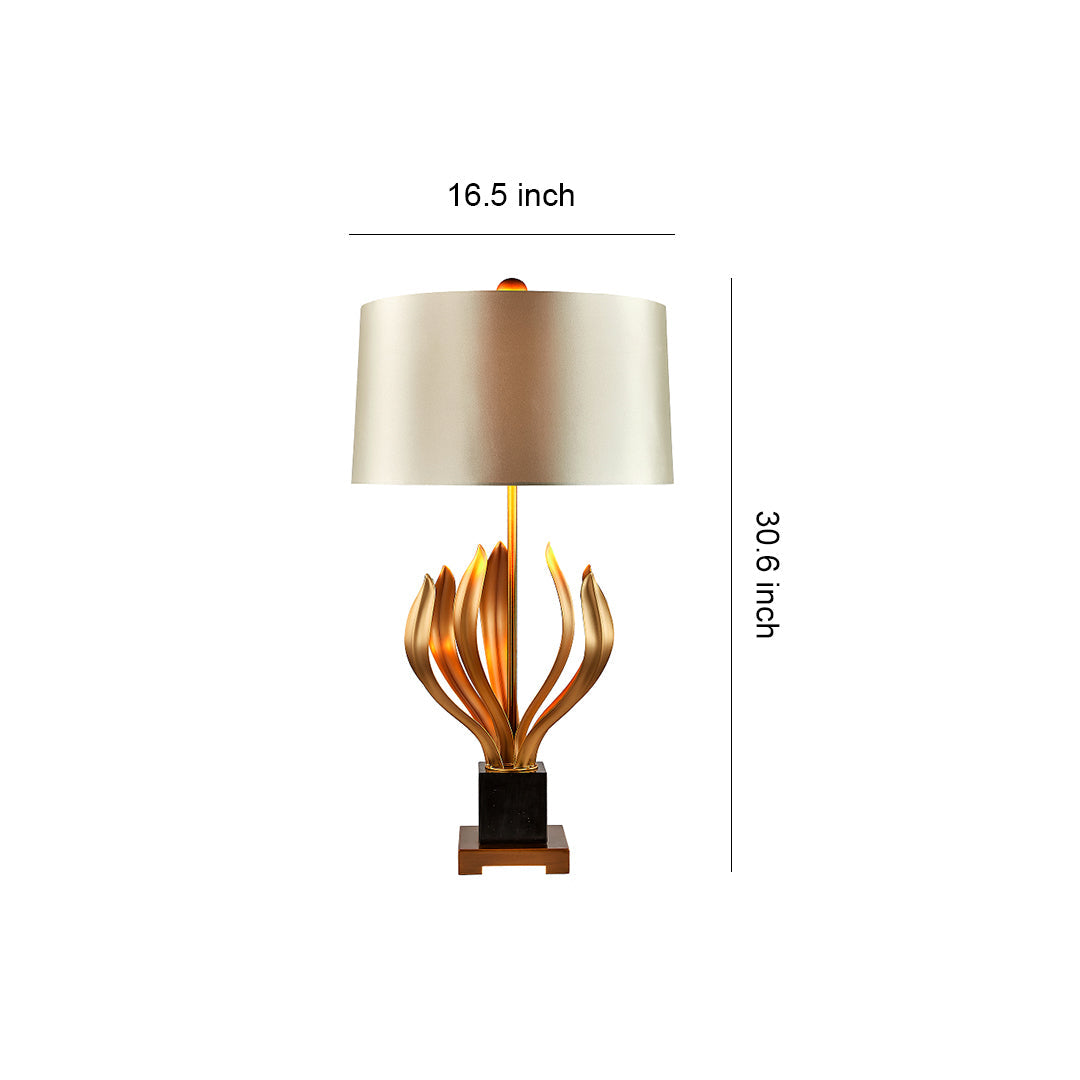 Vintage Metal Table Lamps Creative Fabric Shade Nightstand Lamp