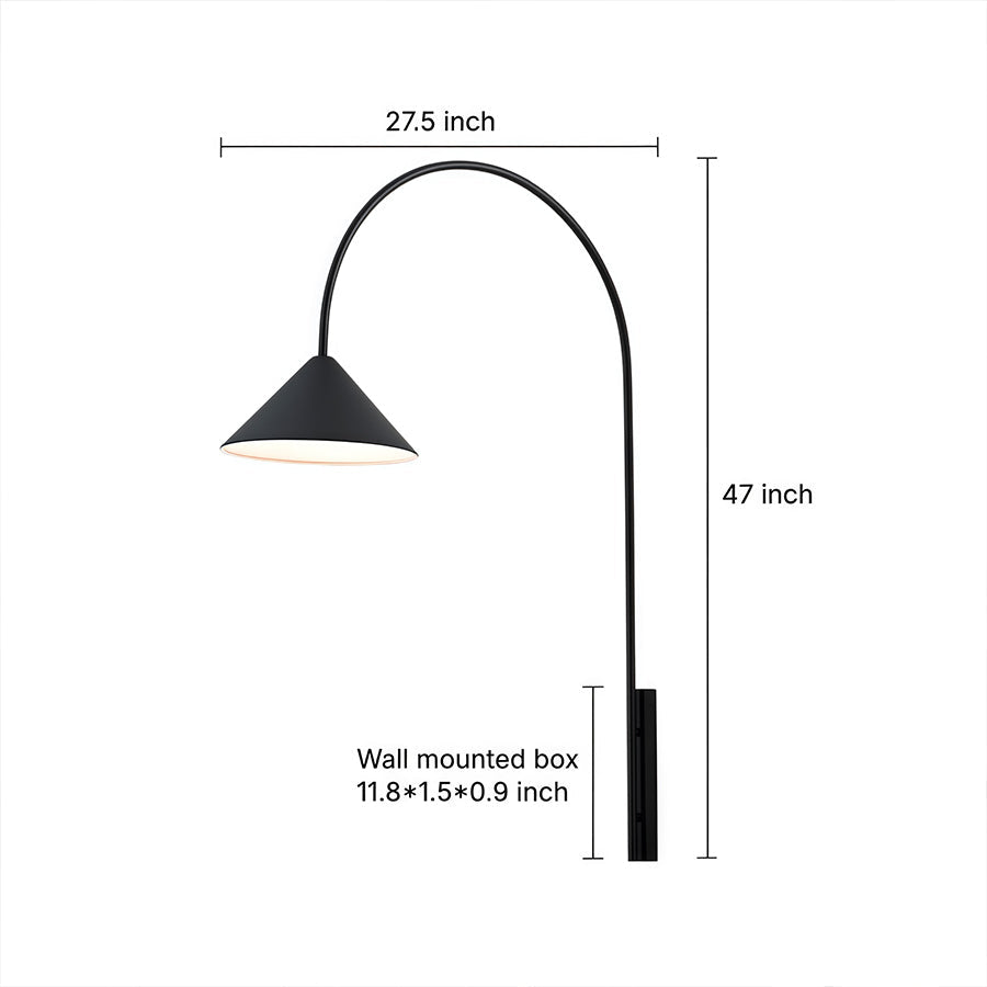 Wall Arm Light Creative Black Long Rod Decorative Iron Art Lamp