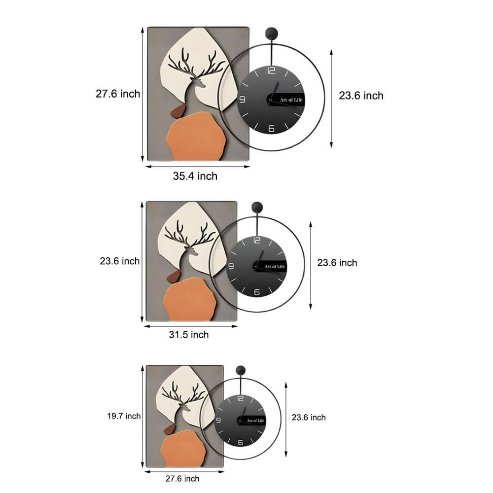 Wall Clock Light Modern Geometric Canvas Silent Light