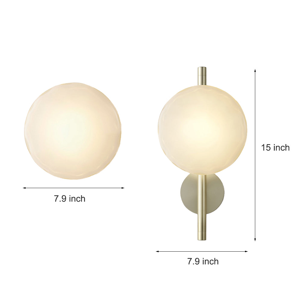 Wall Lamp with Diffused Light Modern Round Glass Shell Light