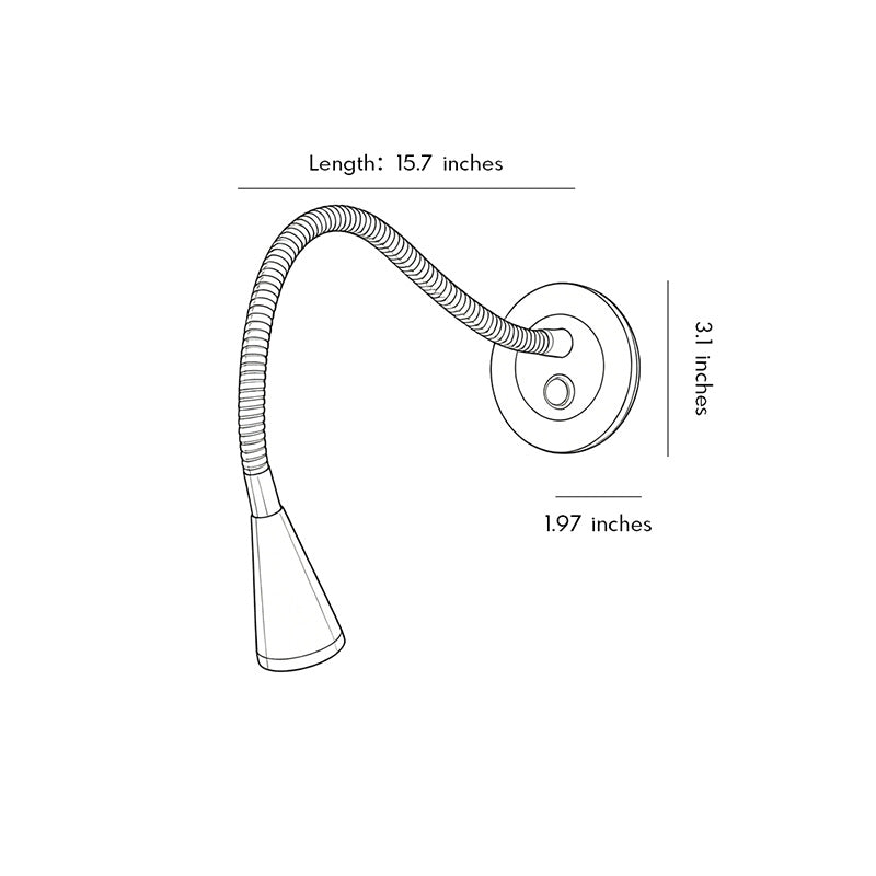 Wall Light with Swing Arm LED Rotatable Flexible Tube Light