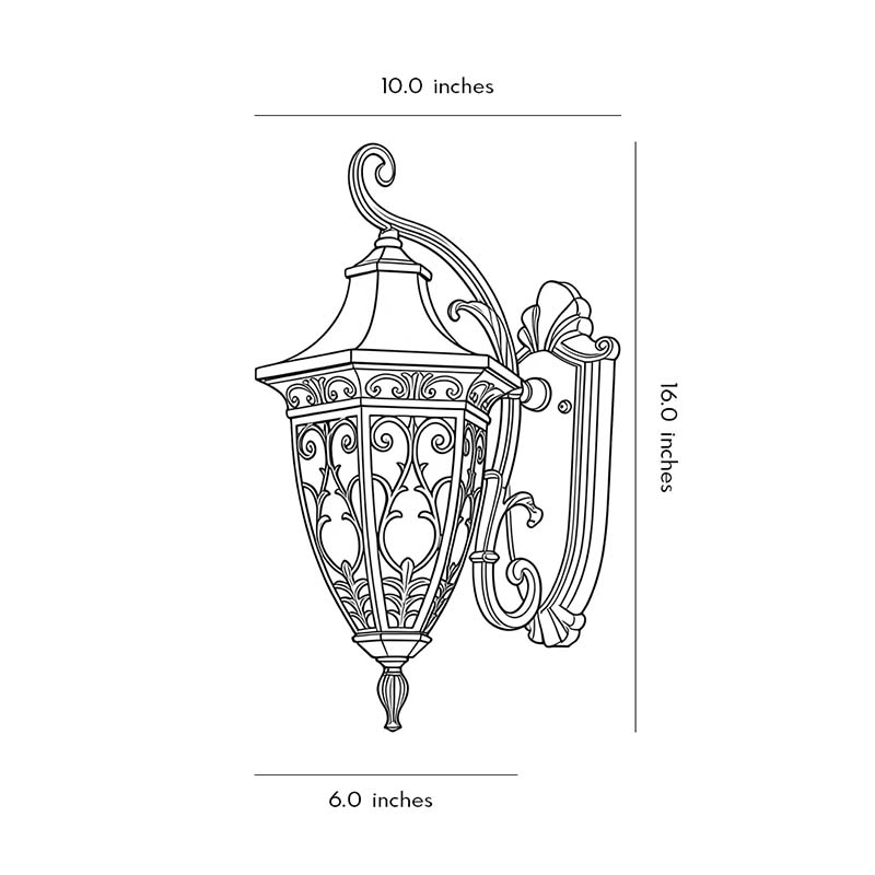 Wall Sconce Lantern Black Vintage Waterproof Metal Light