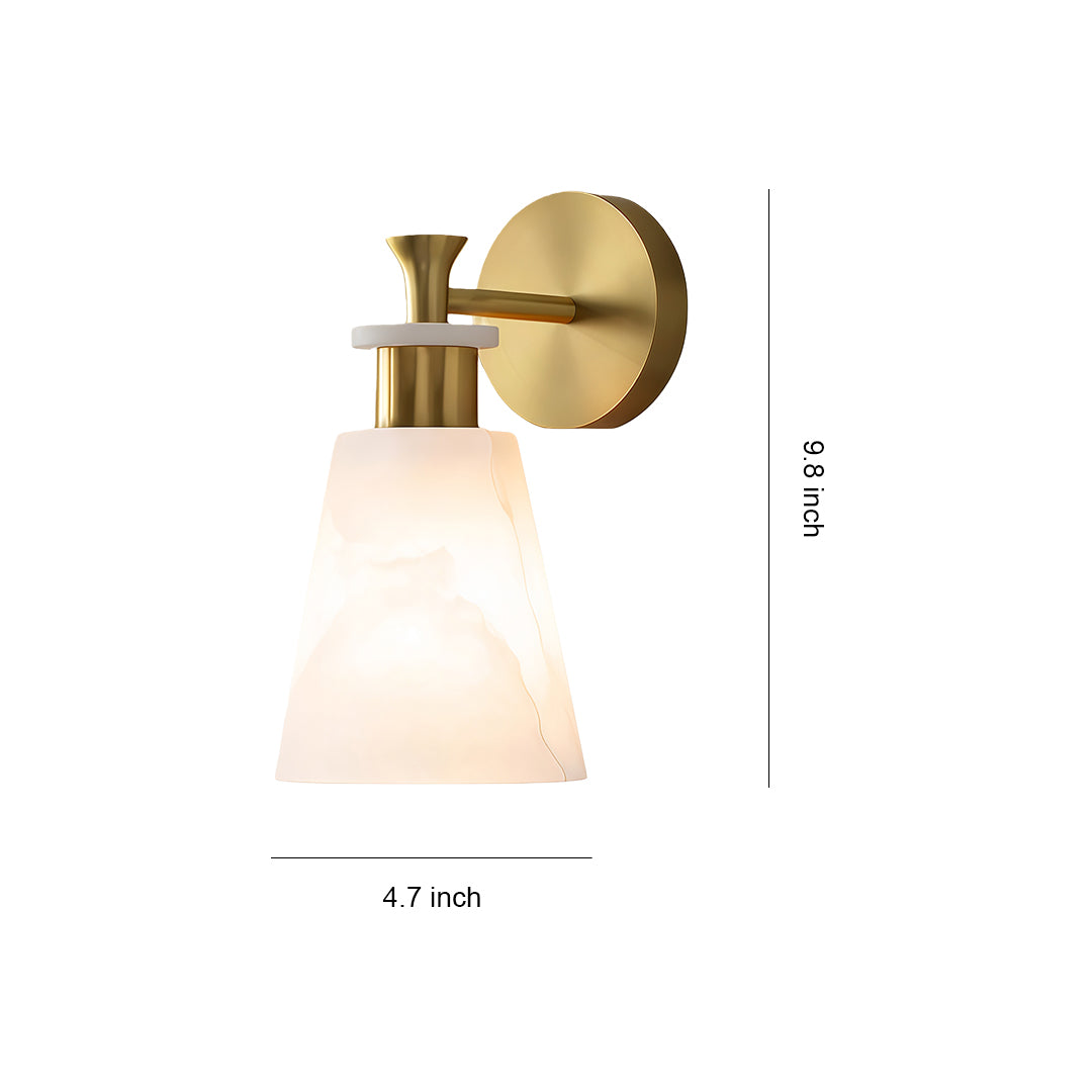 Wall Sconce LED Light Minimalist Luxury Brass Marble Lamp