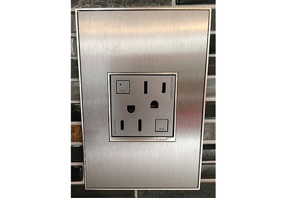 adorne® Brushed Stainless 1-Gang Screwless Wall Plate
