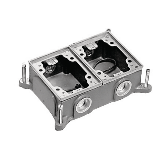 2-Gang Rectangular Cast Iron Box, Shallow, Semi Adjustable Top