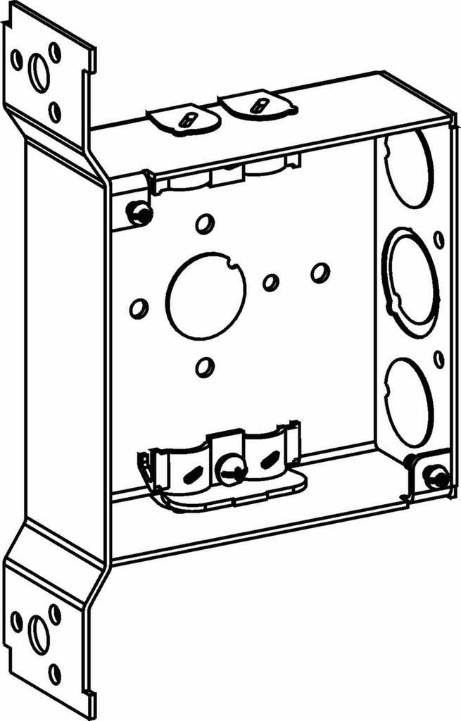 1-1/2" DEEP, 4" SQUARE (4S) BOX WELDED WITH NM CLAMPS & FB BRACKET