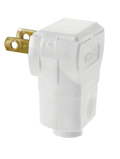 15 Amp Non-Polarized Angle Plug, White
