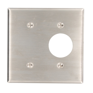 2-Gang Toggle/Single Receptacle Combination Wallplate, Standard Size, Non-Magnetic Stainless Steel