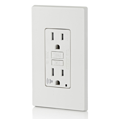 15 Amp, Self Test, Tamper-Resistant GFCI Outlet with Audible Alarm & LED Indicator Light