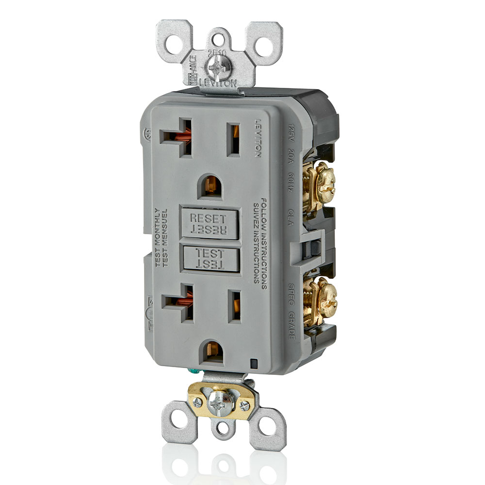 20 Amp, Self Test, Non Tamper-Resistant GFCI Outlet with LED Indicator Light
