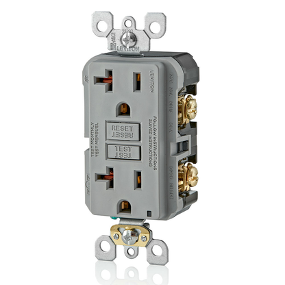 20 Amp, Self Test, Non Tamper-Resistant GFCI Outlet with LED Indicator Light