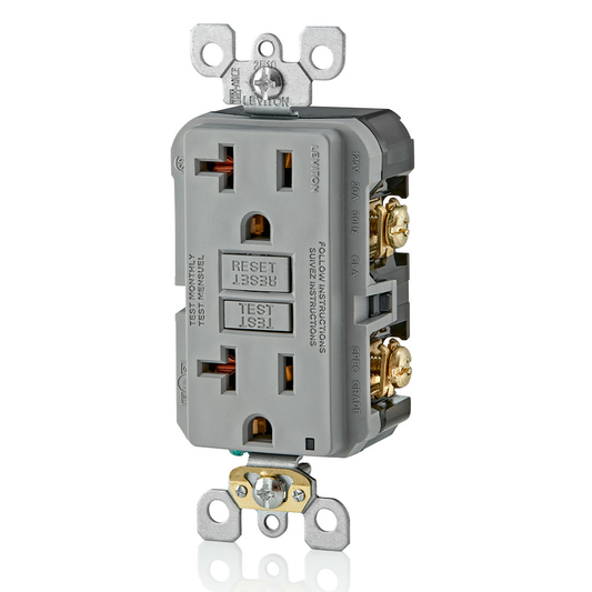 20 Amp, Self Test, Non Tamper-Resistant GFCI Outlet with LED Indicator Light