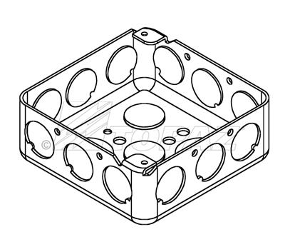 4" Square Drawn Boxes 1-1/2" Deep, 1/2" KO