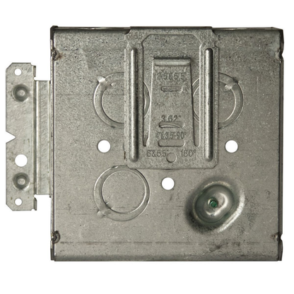 4-11/16 in. Square Box, Welded, 2-1/8 in. Deep with One 1/2 in. KO & Fifteen TKO's, Raised, 8 in. #12 Stranded Copper Pigtail, UBS, H Bracket