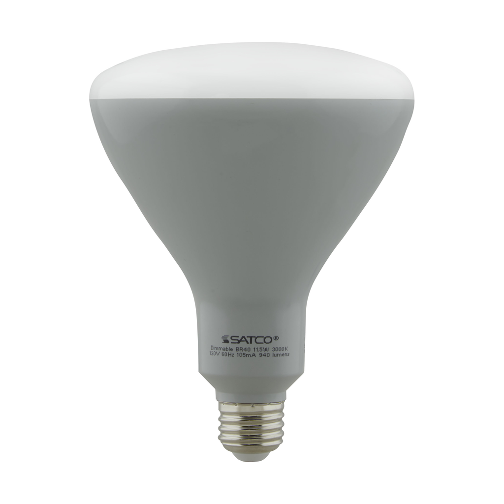 11.5 Watt; LED BR40; 3000K; 103 deg. Beam Angle; Medium base; 120 Volt; Dimmable