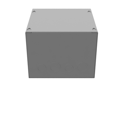 8x6x8 Screw Cover Type 1 UL Steel KOs Gray Cover w/Teardrop Slots Holes In Back