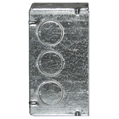 4 in. x 2 in. Handy Box, Welded, 2-1/8 in. Deep, Eleven 1/2 in. KO's