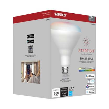 12 Watt; BR40 LED; RGB & Tunable White; Starfish IOT; Medium Base; 120 Volt