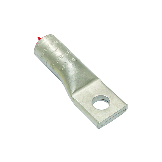Aluminum Compression Lug, 1 Hole w/o Inspection Window, 250 kcmil, 1/2" Stud, Short Barrel, Tin Plated