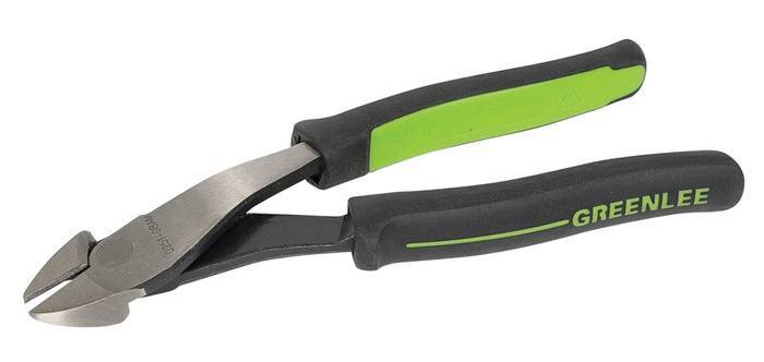8" High-Leverage Diagonal Cutting Pliers, Angled Head (Molded Grip)