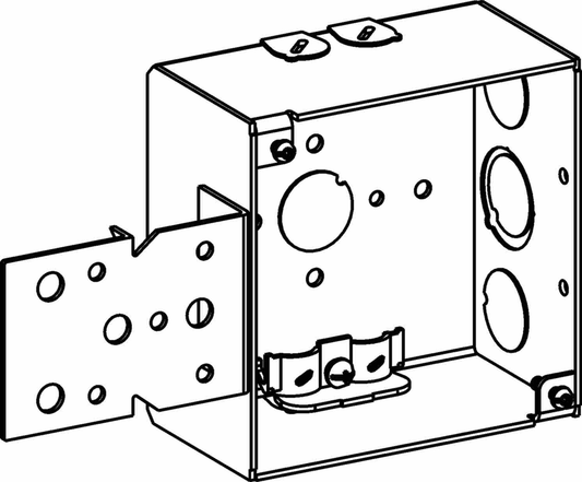 2-1/8" DEEP, 4" SQUARE (4S) DEEP BOX WELDED WITH NM CLAMPS & B BRACKET