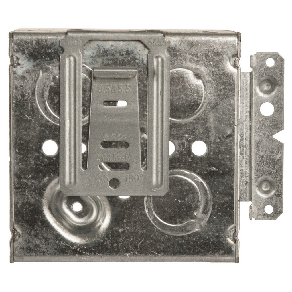 4 in. Square Box, Welded, 2-1/8 in. Deep, Ten 1/2 in. KO's and Six TKO's, Raised Ground, UBS, HM Bracket