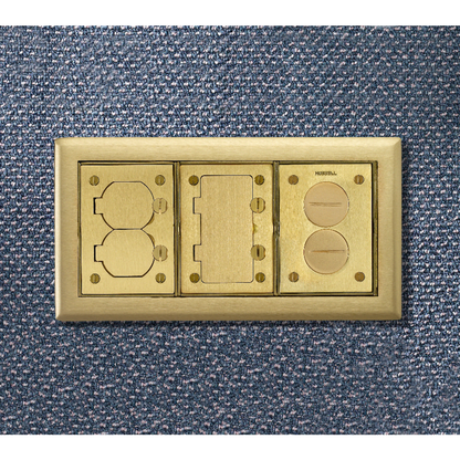3-Gang Carpet Flange, Rectangular, 6.00" X 11.43", Brushed Brass
