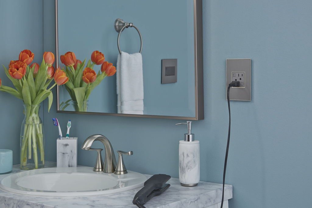 adorne® Brushed Stainless 1-Gang Screwless Wall Plate