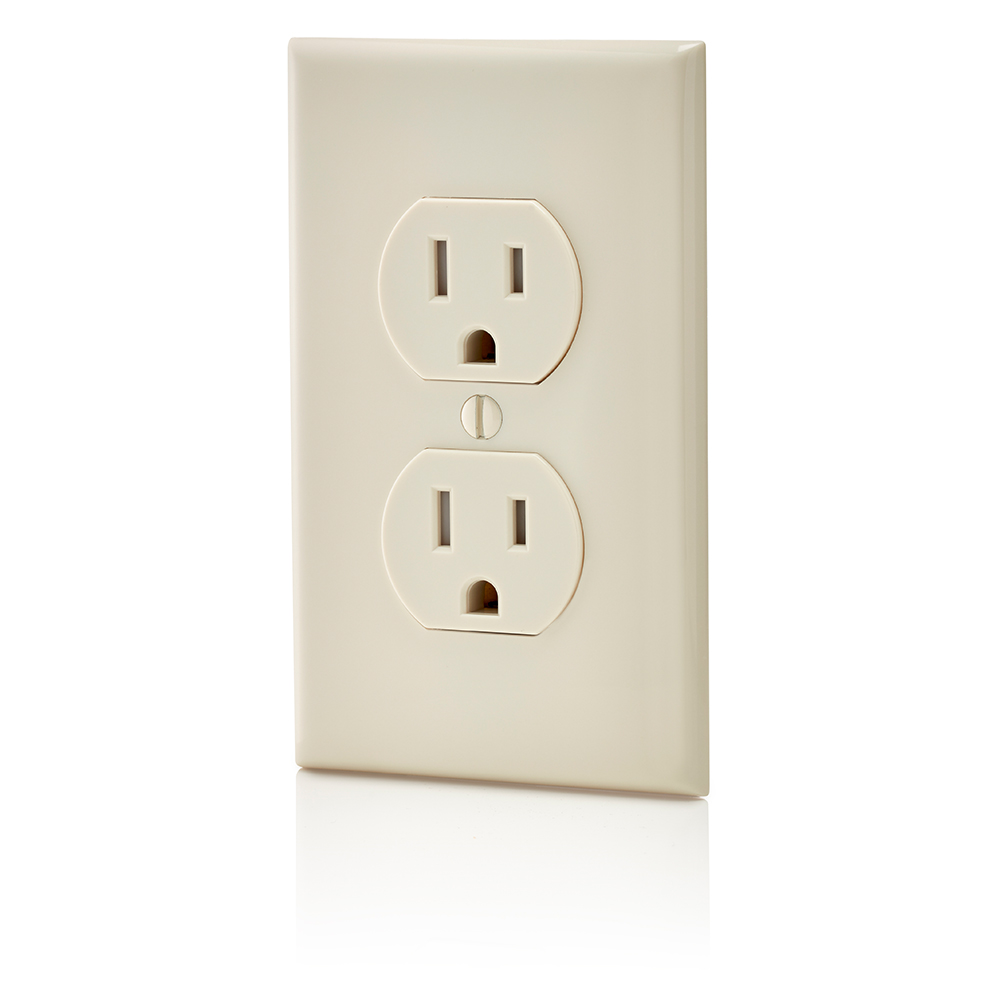 15 Amp Tamper-Resistant Duplex Outlet/Receptacle, Grounding, Light Almond