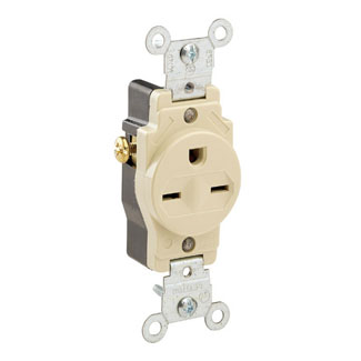 15 Amp, 250 Volt, Single Receptacle Outlet, Commercial Grade