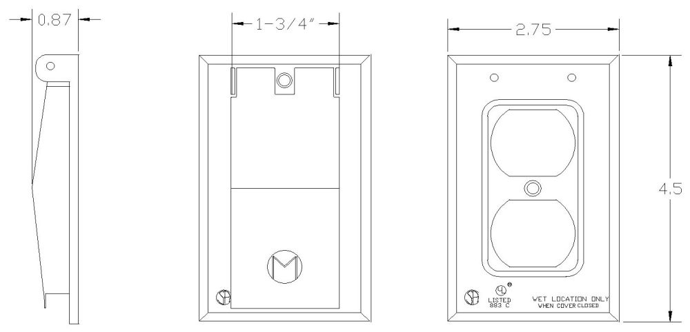 30550W, Weatherproof Device Box Cover