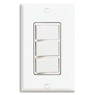 15 Amp Decora Three Rocker Combination Switch, White