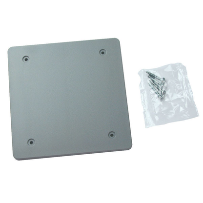 2-Gang Weatherproof Cover, Plastic, Blank, Gray