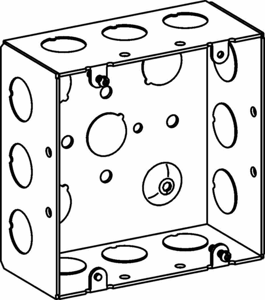 2-1/8" DEEP, 4-11/16" SQUARE (5S) BOX WELDED WITH 1/2" KO