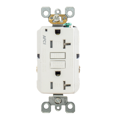 20A ARC FAULT TR RECEPTACLE WHITE