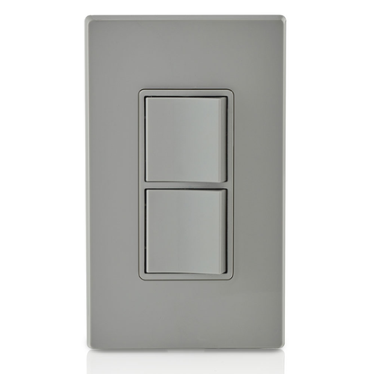 15 Amp Decora Single-Pole / Single-Pole Combination Switch, Grounding, Gray