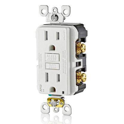 15 Amp, Self Test, Tamper-Resistant AFCI Outlet with LED Indicator Light