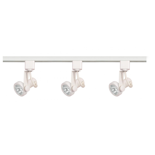 3 Light - MR16 - Gimbal Ring Track Kit - 4 foot Track - Line Voltage - White