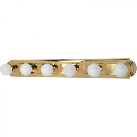 6 Light - 36" Vanity Strip - Polished Brass Finish