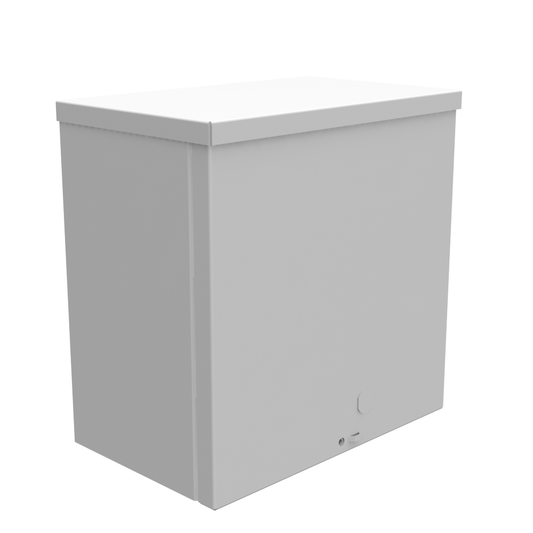 10x6x10 Screw Cover Type 3R UL Labeled Steel Knockouts ANSI 61 Gray Quad D Knockout For Lock Emboss Mounting Hole In Back