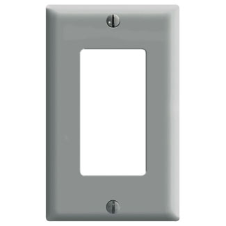 1-Gang Decora/GFCI Device Wallplate, Standard Size, Thermoset, Gray