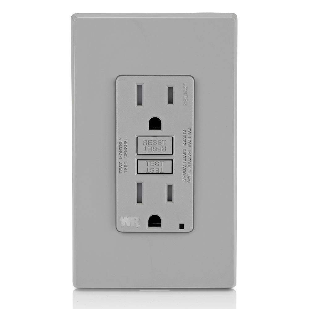 15 Amp GFCI Weather-Resistant Outlet, Self Test, Tamper-Resistant with LED Indicator Light
