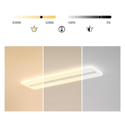 White 3 Step Dimming Rectangular Flush Mount Ceiling Light