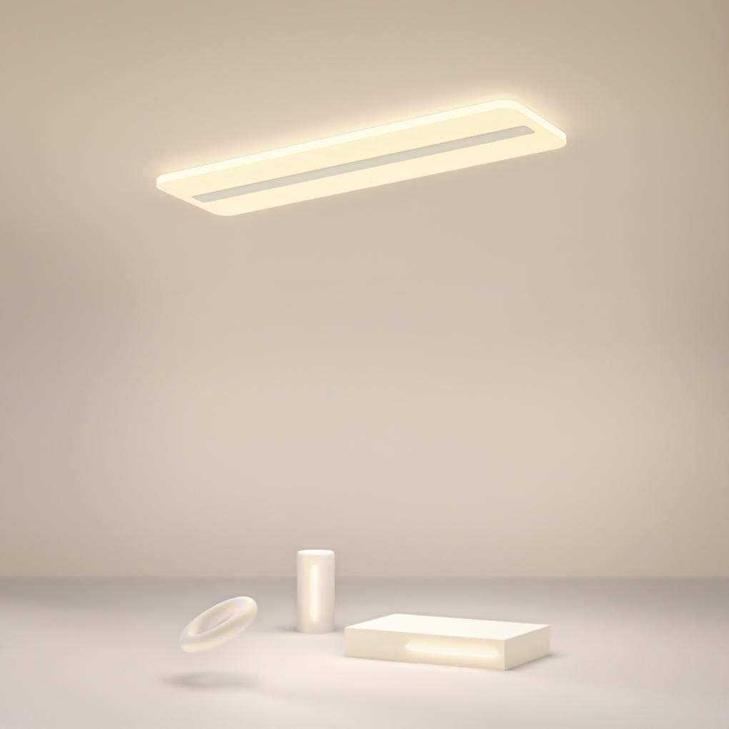 White 3 Step Dimming Rectangular Flush Mount Ceiling Light