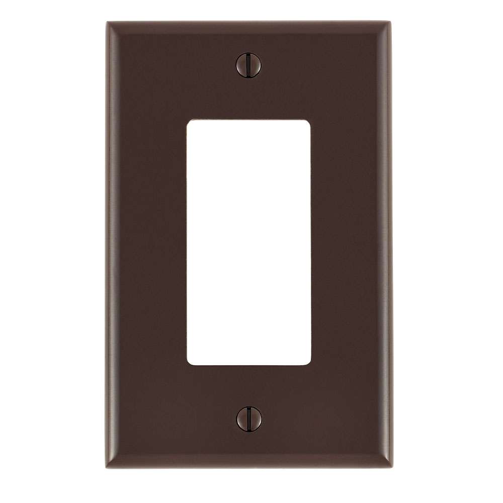 1-Gang Decora/GFCI Device Wallplate, Midway Size, Thermoset, Brown