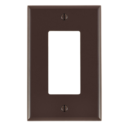 1-Gang Decora/GFCI Device Wallplate, Midway Size, Thermoset, Brown