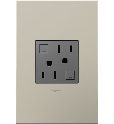 adorne® Tamper-Resistant 15A Duplex Self-Test GFCI Receptacles, Magnesium