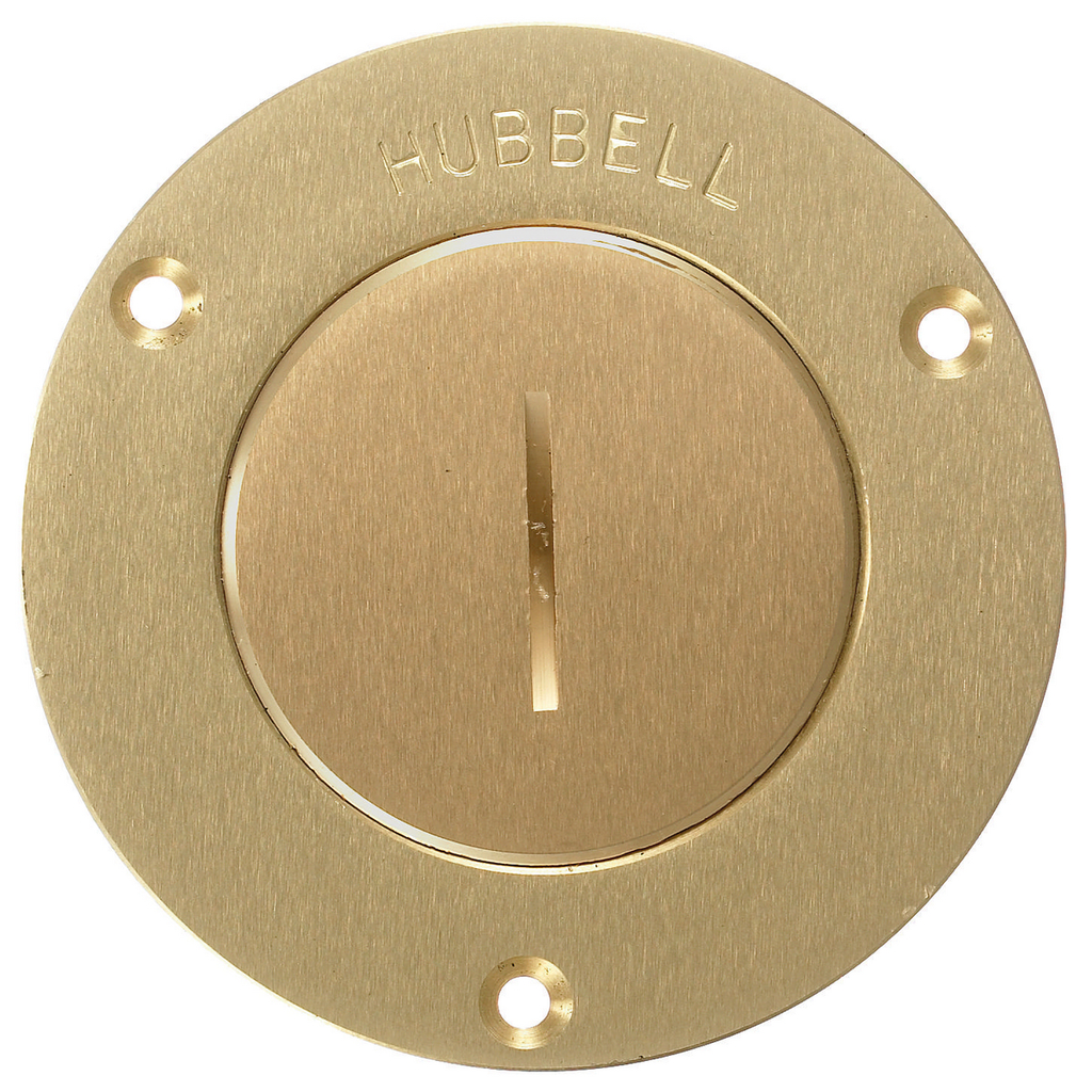 1-Gang Cover, Round, 2-3/8" Threaded Opening, Brass